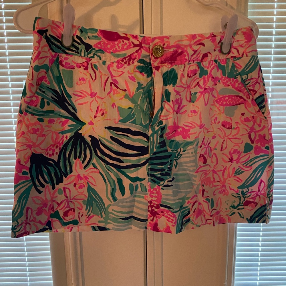 Lilly Pulitzer Floral Midi Skirt - Pink and Green